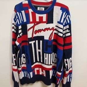 Vintage Tommy Hilfiger All Over Print Sweatshirt XL